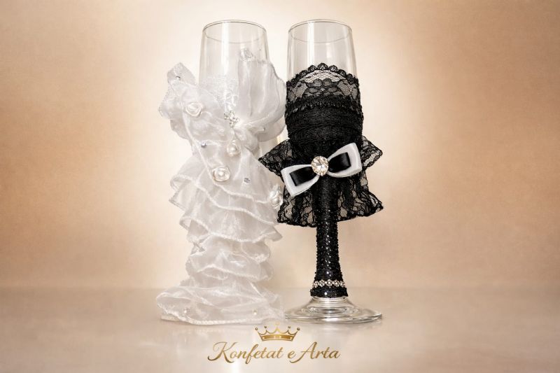 Gota Dasme te Personalizuara me Rruaza dhe Emra, Kujtim Elegant nga KONFETAT E ARTA, dhurata me prezence luksoze, konfeta me dizajn aristokratik, sete ceremoniale elite, paketim me teksture fine, suvenire me standard evropian